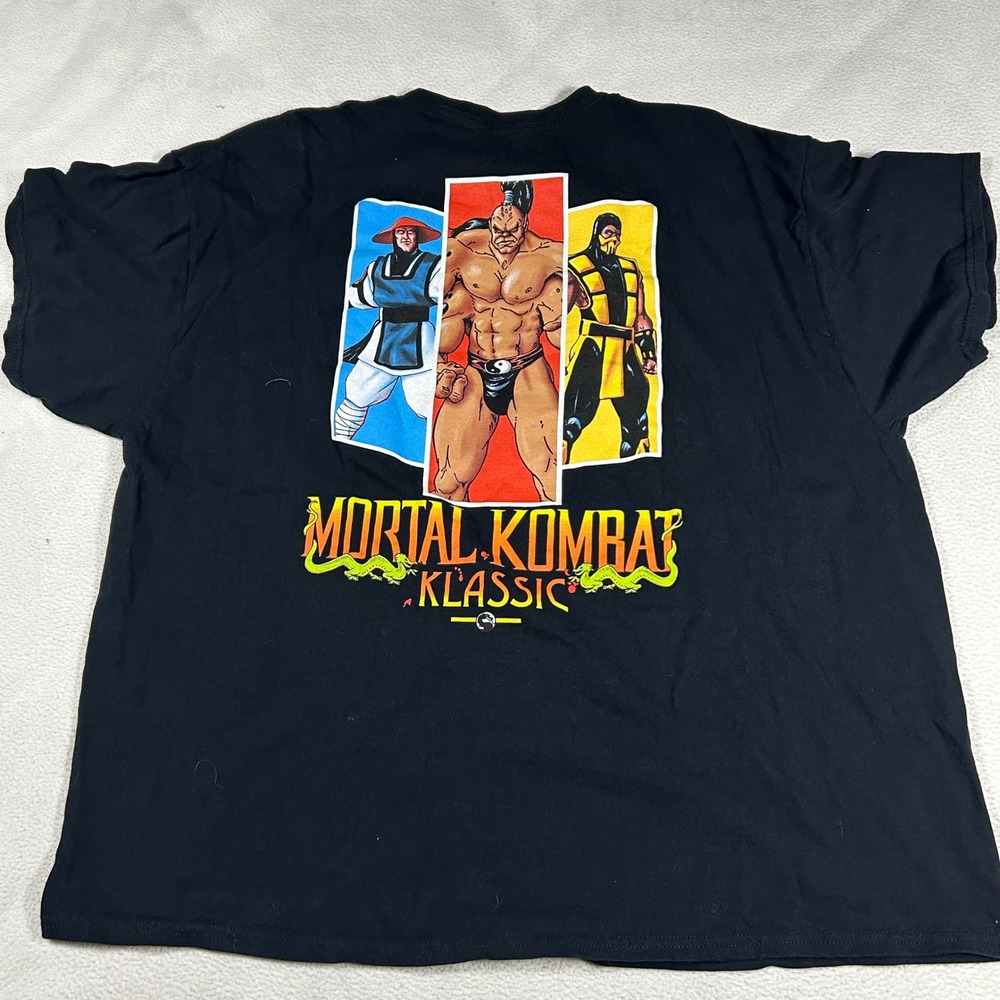 Mortal Kombat Klassic T-Shirt Mens 3X Black Graphic Goro‎ Raiden Scorpion Retro - Picture 4 of 7